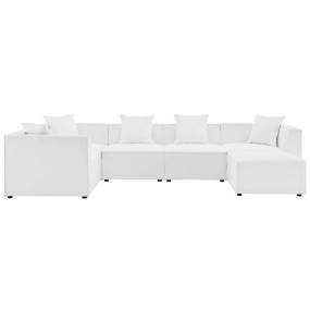 Saybrook Outdoor Patio Upholstered 6-Piece Sectional Sofa - East End Imports EEI-4386-WHI