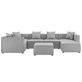 Saybrook Outdoor Patio Upholstered 7-Piece Sectional Sofa - East End Imports EEI-4387-GRY