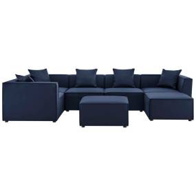 Saybrook Outdoor Patio Upholstered 7-Piece Sectional Sofa - East End Imports EEI-4387-NAV