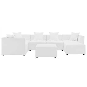 Saybrook Outdoor Patio Upholstered 7-Piece Sectional Sofa - East End Imports EEI-4387-WHI