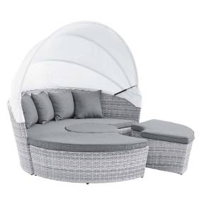 Scottsdale Canopy Outdoor Patio Daybed - East End Imports EEI-4442-LGR-GRY