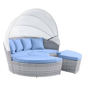 Scottsdale Canopy Outdoor Patio Daybed - East End Imports EEI-4442-LGR-LBU