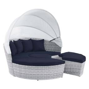 Scottsdale Canopy Outdoor Patio Daybed - East End Imports EEI-4442-LGR-NAV