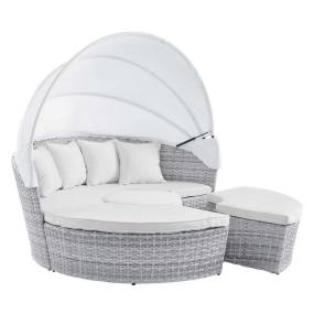 Scottsdale Canopy Outdoor Patio Daybed - East End Imports EEI-4442-LGR-WHI