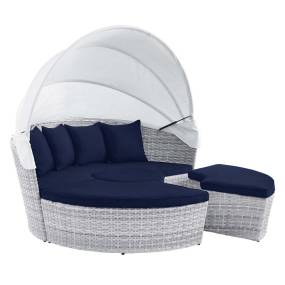 Scottsdale Canopy Sunbrella® Outdoor Patio Daybed - East End Imports EEI-4443-LGR-NAV