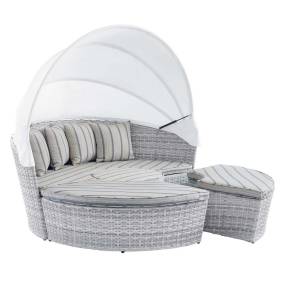 Scottsdale Canopy Sunbrella® Outdoor Patio Daybed - East End Imports EEI-4443-LGR-PEB