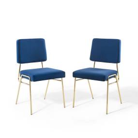 Craft Dining Side Chair Performance Velvet Set of 2 - East End Imports EEI-4505-GLD-NAV