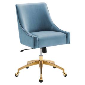 Discern Performance Velvet Office Chair in Light Blue