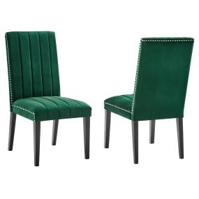 Catalyst Performance Velvet Dining Side Chairs - Set of 2 in Green