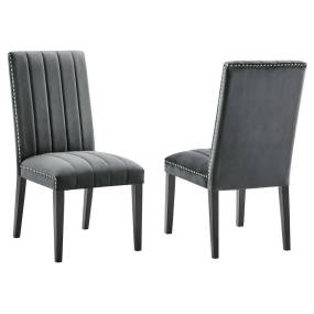 Catalyst Performance Velvet Dining Side Chairs - Set of 2 in Gray