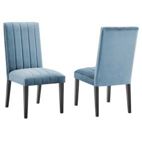Catalyst Performance Velvet Dining Side Chairs - Set of 2 in Light Blue