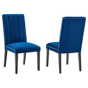 Catalyst Performance Velvet Dining Side Chairs - Set of 2 in Navy