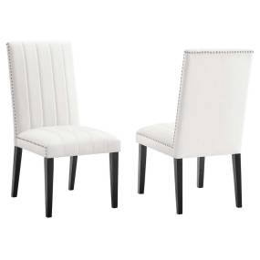 Catalyst Performance Velvet Dining Side Chairs - Set of 2 in White