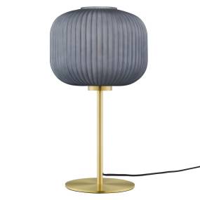 Reprise Glass Sphere Glass and Metal Table Lamp in Black Satin/Brass