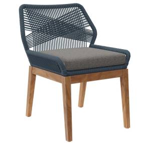 Wellspring Outdoor Patio Teak Wood Dining Chair - East End Imports EEI-5747-BLU-GPH