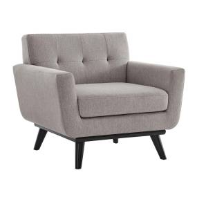 Engage Herringbone Fabric Armchair in Light Gray