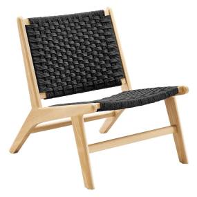 Saoirse Woven Rope Wood Accent Lounge Chair - East End Imports EEI-6543-NAT-BLK