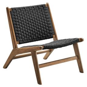 Saoirse Woven Rope Wood Accent Lounge Chair - East End Imports EEI-6543-WAL-BLK