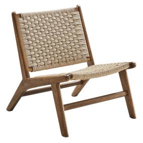 Saoirse Woven Rope Wood Accent Lounge Chair - East End Imports EEI-6543-WAL-NAT