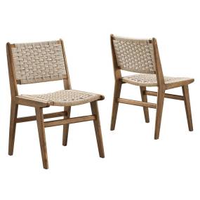 Saoirse Woven Rope Wood Dining Side Chair - East End Imports EEI-6545-WAL-NAT