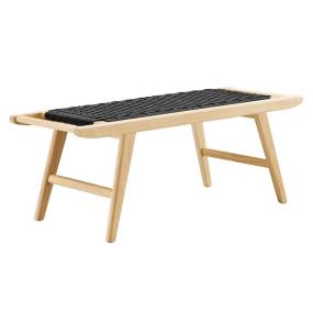 Saoirse 47" Wove Rope Wood Bench - East End Imports EEI-6552-NAT-BLK