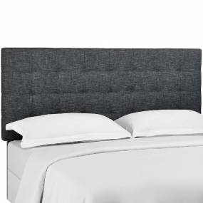 Paisley Tufted Twin Upholstered Linen Fabric Headboard in Gray - East End Imports MOD-5846-GRY