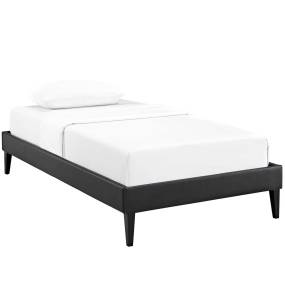 Tessie Twin Vinyl Bed Frame with Squared Tapered Legs - East End Imports MOD-5894-BLK