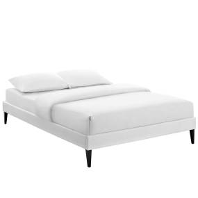 Tessie Full Vinyl Bed Frame with Squared Tapered Legs - East End Imports MOD-5896-WHI