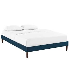 Tessie King Fabric Bed Frame with Squared Tapered Legs - East End Imports MOD-5901-AZU