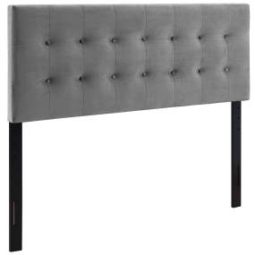 Emily King Biscuit Tufted Performance Velvet Headboard - East End Imports MOD-6117-GRY