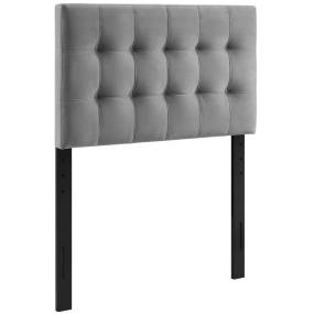 Lily Biscuit Tufted Twin Performance Velvet Headboard - East End Imports MOD-6118-GRY