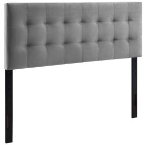 Lily Biscuit Tufted Full Performance Velvet Headboard - East End Imports MOD-6119-GRY