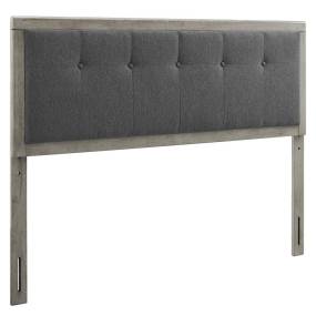 Draper Tufted King Fabric and Wood Headboard - East End Imports MOD-6227-GRY-CHA