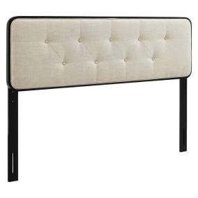 Collins Tufted Queen Fabric and Wood Headboard - East End Imports MOD-6234-BLK-BEI