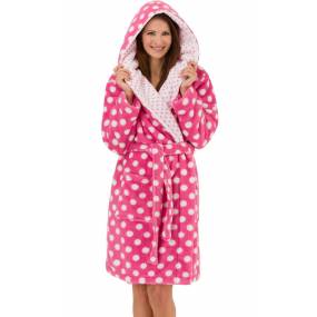 Bath Robe Plush With Hood S/M Pink - Safdie & Co 78133.ECZ.10