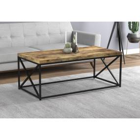 Coffee Table-44"Long/Brown Reclaimed Wood with Black Metal for Living Room - Safdie & Co 81036.Z.07