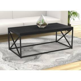 Coffee Table-44"Long/Dark Grey Wood with Black Metal for Living Room - Safdie & Co 81036.Z.74