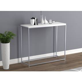 Accent Table-31"Long/White with Silver Metal for Living Room - Safdie & Co 81039.Z.01