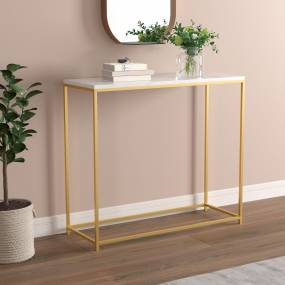 Accent Table-31"Long/Marble with Gold Metal for Living Room - Safdie & Co 81039.Z.72