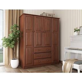 100% Solid Wood Family Wardrobe, Mocha. No Shelves Included - Palace Imports 5963
