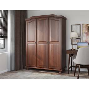 100% Solid Wood Kyle 3-Door Wardrobe, Mocha - Palace Imports 8103