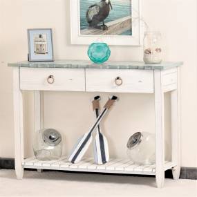 Picket Fence Console Table - Sea Winds B78204-DBLEU/WH