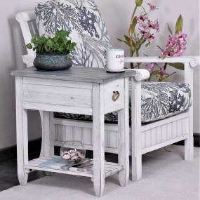 Picket Fence Chairside Table - Sea Winds B78205-DBLEU/WH