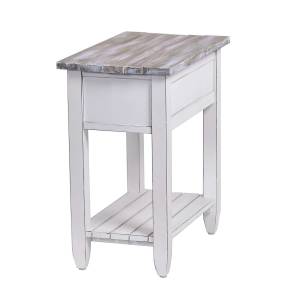 Picket Fence Chairside Table - Sea Winds B78205-GREY/BLANC