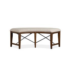 Wood Curved Bench w/Upholstered Seat KD - Magnussen Home D4398-67