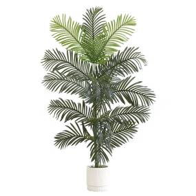 6ft. Artificial Paradise Palm with White Decorative Planter - Nearly Natural T4557