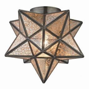 Moravian Star 11'' Wide 1-Light Flush Mount - Antique Mercury - Elk Lighting 1145-004