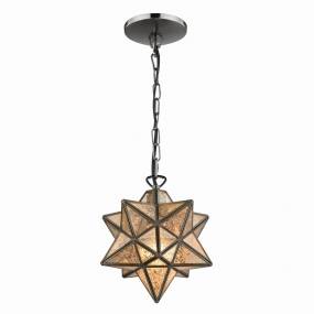 Moravian Star 9'' Wide 1-Light Mini Pendant - Oil Rubbed Bronze - Elk Lighting 1145-009