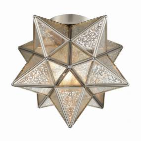 Moravian Star 10'' Wide 1-Light Flush Mount - Antique Nickel - Elk Lighting 1145-011
