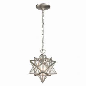 Moravian Star 9'' Wide 1-Light Mini Pendant - Antique Nickel - Elk Lighting 1145-013